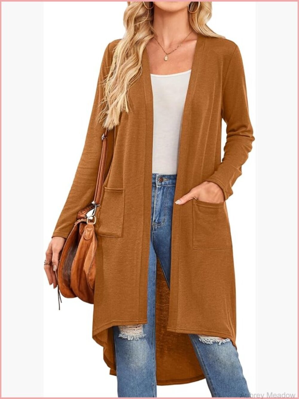 Open Front Long Cardigan High Low Hem Maxi Duster Pockets S-3XL